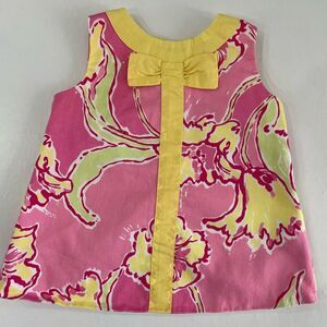 Lilly Pulitzer Baby-girls Shift Dress With Bow, Hotty Pink Day Lilly, 3-6 Month
